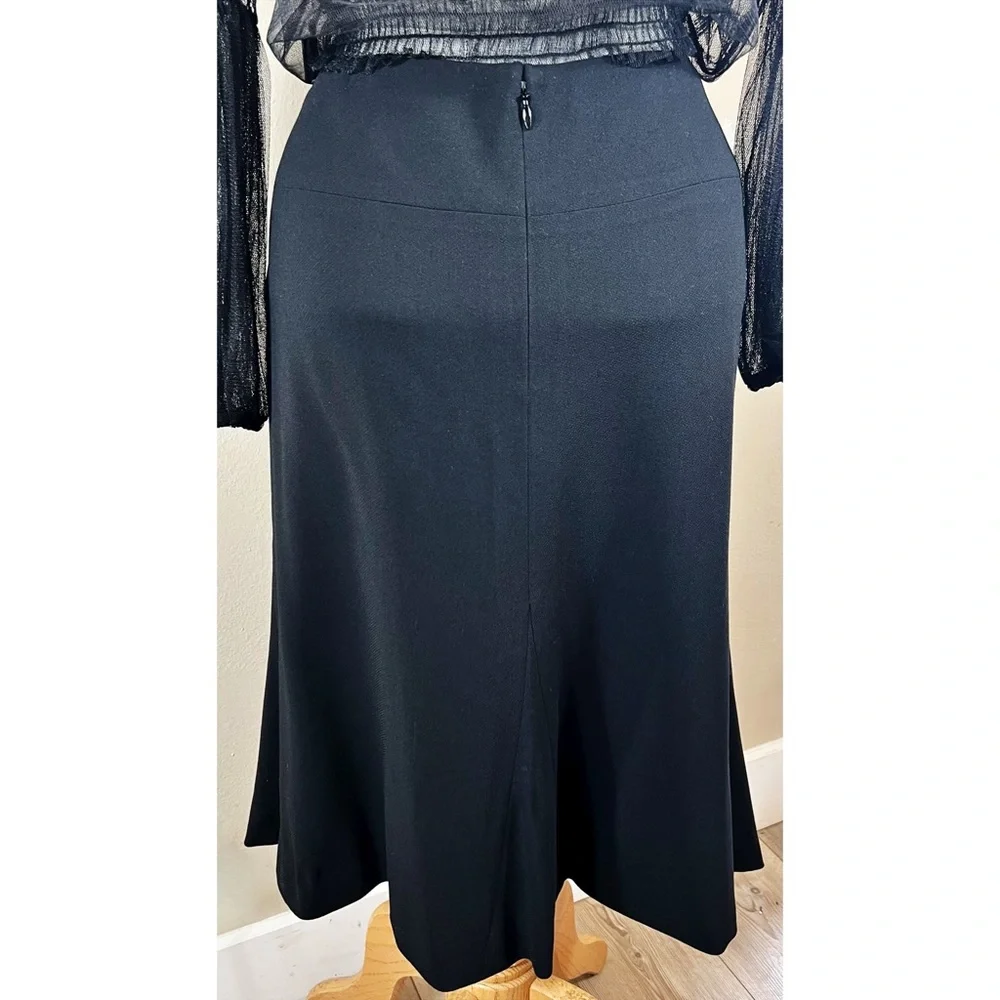 Chanel Black Knee Length Skirt with CC Logo